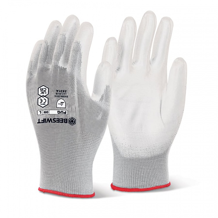 Beeswift PUGW Pu Coated Gloves White